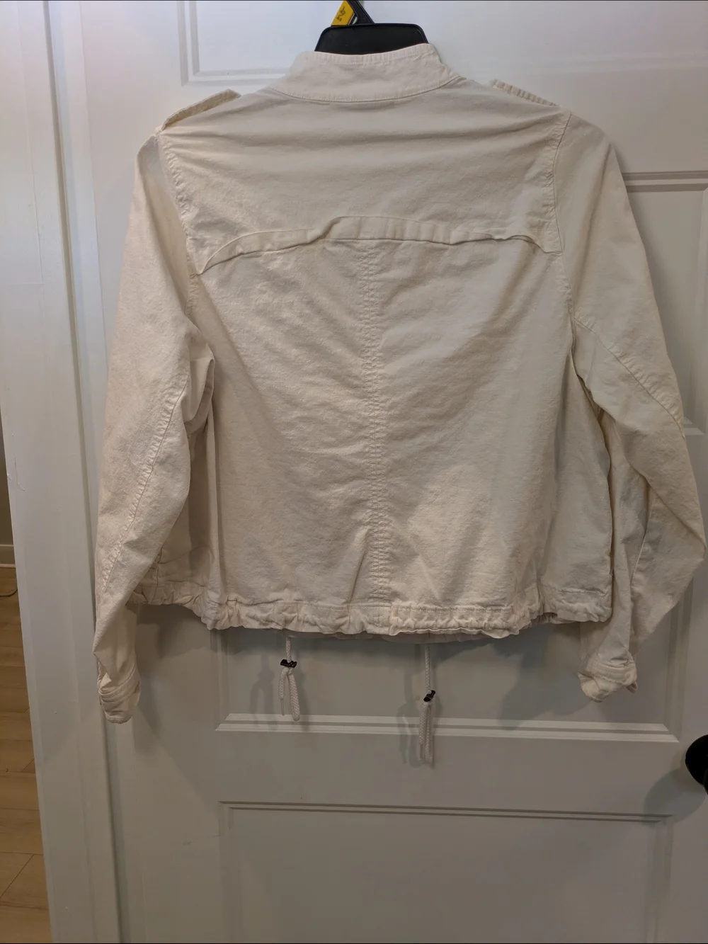 Lane Bryant Cream Utility Drawstring Jacket